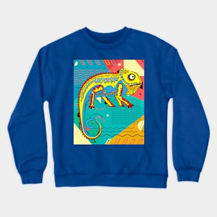 Funny Colorful Chameleon Reptile Camouflage Crewneck Sweatshirt